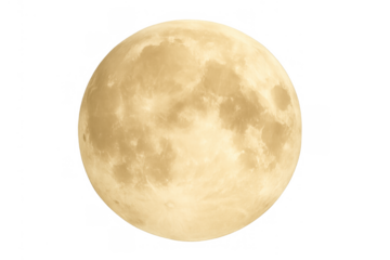 Moon, natural satellite of earth, showing craters and surface details, ideal for space, night, or celestial themes. Transparent background