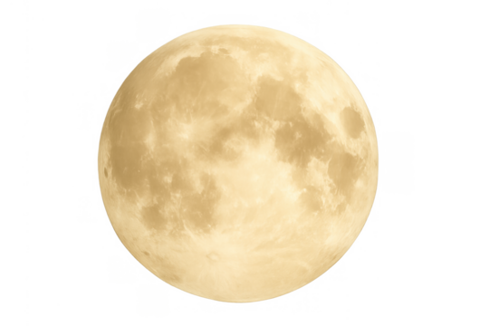 Moon, natural satellite of earth, showing craters and surface details, ideal for space, night, or celestial themes. Transparent background