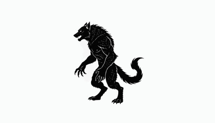 Fototapeta premium Fearsome werewolf creature illustration, a menacing beast for horror and fantasy designs