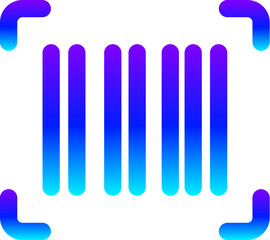 Modern Blue Gradient Line Icon of a Barcode