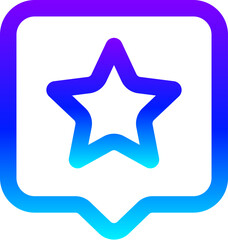 Modern Blue Gradient Line Icon of a Rating Star in Bubble