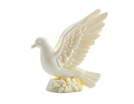 Elegant Sculpted White Chocolate Dove – Luxury Dessert Art PNG - Powered by Adobe