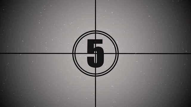 countdown grey background 10 seconds old film countdown animation