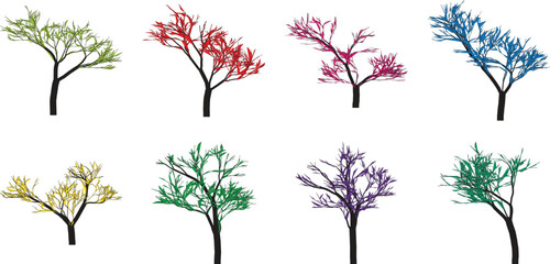 Tree vactor, palm tree vector, set of trees vector