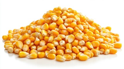 Golden yellow corn kernels form a large pile showcasing their rich color and texture.