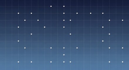 Abstract blue grid pattern background with white dots and lines design