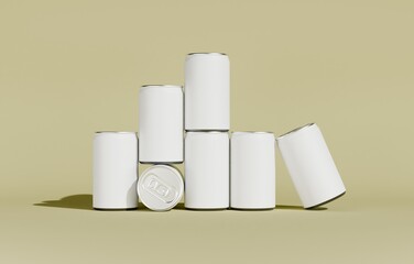 Clean Blank Soda Cans for Label Design Showcase