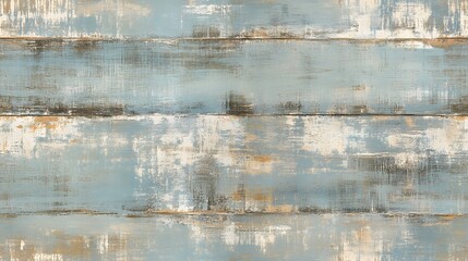 Obraz premium Distressed horizontal wooden planks feature peeling blue and cream paint textures