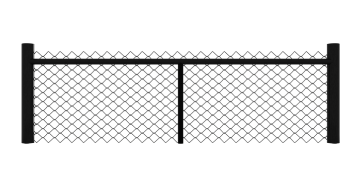 Chain-link fence with a transparent background 3d rendering
