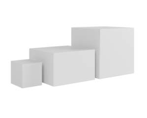 3d cuboid display pedestals for product showcase
