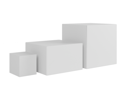 3d cuboid display pedestals for product showcase
