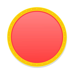 A red round frame with a yellow border isolated on a white background. Vector illustration