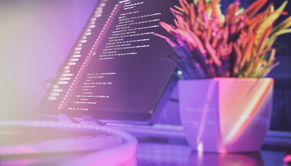 Creative coding workspace with modern aesthetic