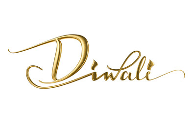 
Happy diwali - gold script 3d render