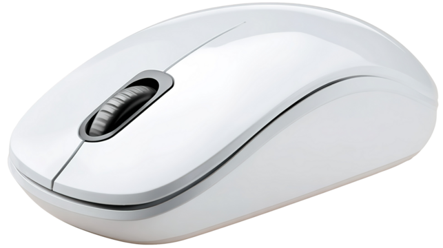 Computer mouse on white background - Powered by Adobe