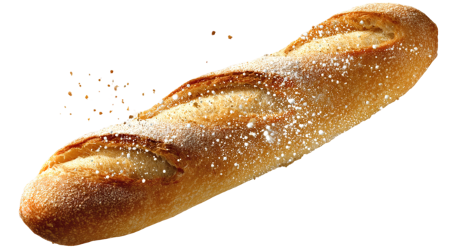 Baguette de pain  fond transparent