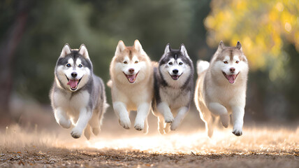 two siberian husky puppies