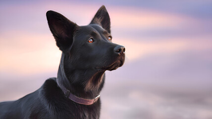 portrait of a black dog