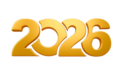 
Golden 2020 3d render for celebrations and events