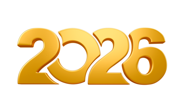 
Golden 2020 3d render for celebrations and events