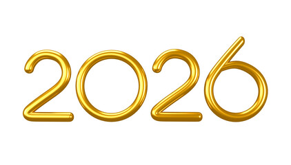 Gold 3d render of the year 2026