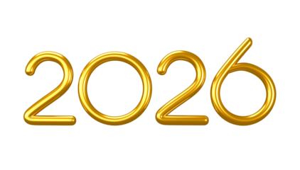 Gold 3d render of the year 2026