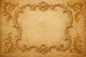 vintage background with gold ornament baroque elegance paper