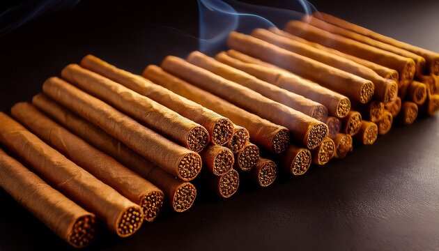 Collection Of Bidi Or Beedi Indian Desi Cigarette Or Smoke Background Indian Famous Product Of Smoking Close Up Side View And Ariel View