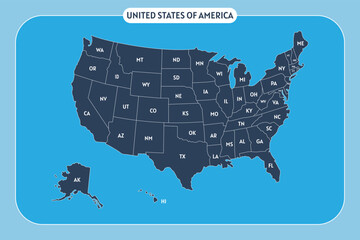 United States Map Vector Graphic for Presentations and Designs