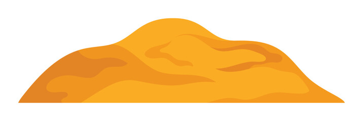 Golden sand dune isolated on white background representing Saudi Arabia desert landscape vector illustration