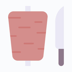 Doner Shawarma Icon — Isolated Flat Style Vector Icon