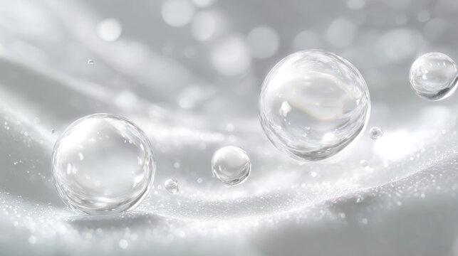 Close-up of soap bubbles and foam, creating a soft, dreamy background. the delicate beauty of soap bubbles, perfect for conveying purity and freshness.