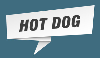 hot dog banner. hot dog speech bubble, label, sticker, sign template
