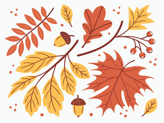 Obraz premium Autumn Leaves Background Vector Illustration