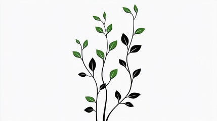 extension. New botanical buds extending from a main branch in minimalist illustration. gardening catalogs, home-decor guides, designed for gardening and botanical catalogs.