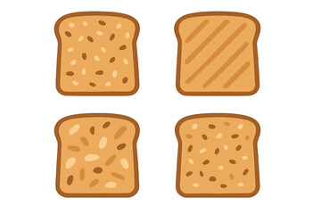 Assortment of toasted bread slices featuring seeded, whole grain, and grilled textures