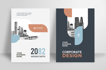 Business Report Cover Template – Orange Geometric Layout (A4)