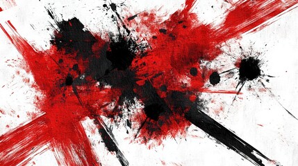 conflict. Red and black paint splatters creating color conflict on textured canvas. wellbeing guides, coaching materials, designed for coaching and self-improvement content.