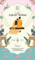 A Modern Indian Wedding Invitation &ndash; Celebrating Love on a Swing