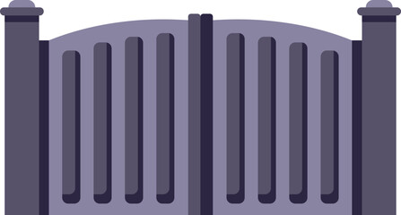 Illustration of a closed modern metal gate providing security and privacy