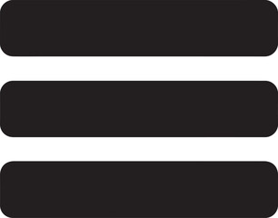 Obraz premium Minimal menu hamburger icon, vector navigation symbol for web, app, and UI interface design.