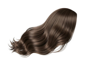 Fototapeta premium Dark brown wavy hair strand isolated on transparent background
