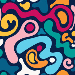 Abstract seamless pattern. elements colorful illustrations. Memphis style. Background. design for printed material, fabrics, wallpaper, paper. Vector illustration