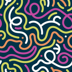 Abstract seamless pattern. elements colorful illustrations. Memphis style. Background. design for printed material, fabrics, wallpaper, paper. Vector illustration