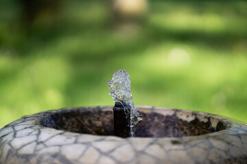 Public drinking fountain in the park