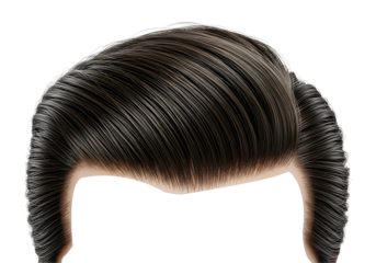 Classic pompadour hairstyle isolated on transparent background