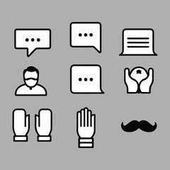 Movember charity and awareness vector collection including mustache balloons, banners, ribbon badges, typographic posters, cartoon characters, seamless patterns, flat solid-color design