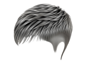 Stylish men s haircut with textured styling isolated on transparent background