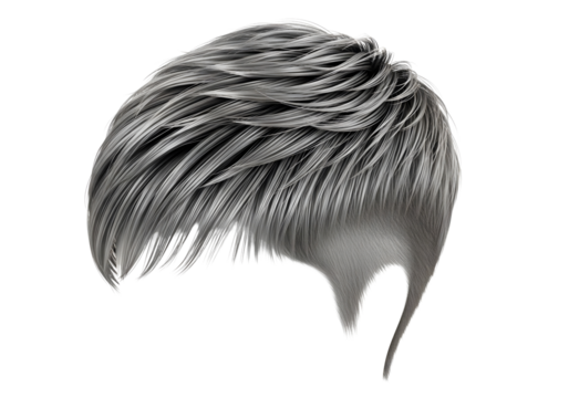 Stylish men s haircut with textured styling isolated on transparent background