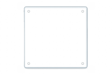 White neon border glowing frame transparent background